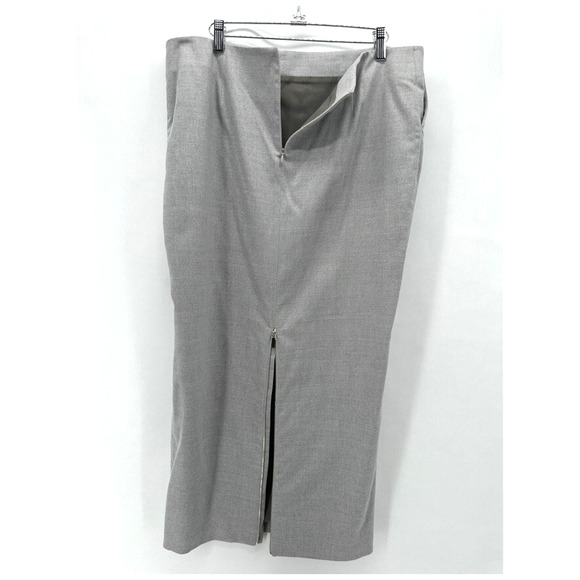Fabiana Filippi Maxi Skirt Back Zip Womens XL Grey Wool Cashmere Capsule Preppy - Picture 7 of 12
